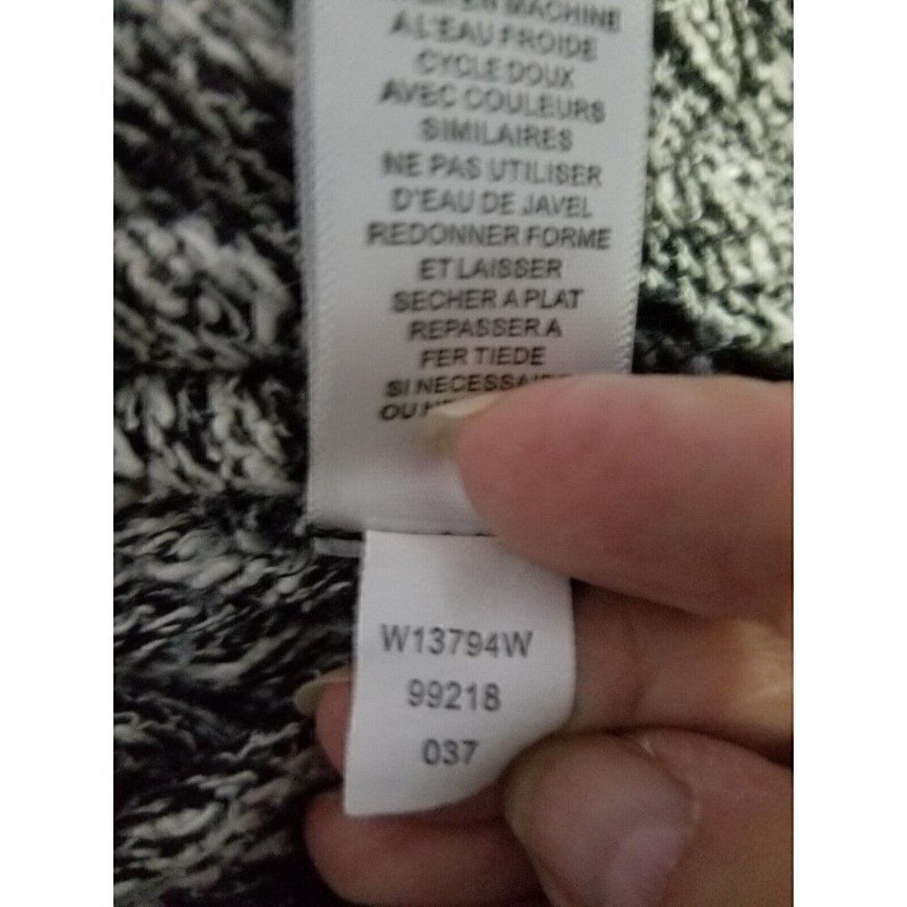 Cable & Gauge Black/White Geometric Sweater Reverse Seams 2X - Picture 6 of 8